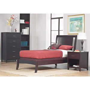 Nevis Wood Sleigh Bed in Espresso