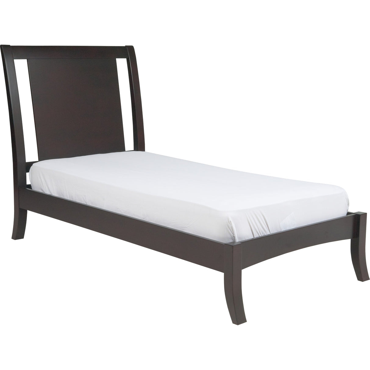 Nevis Wood Sleigh Bed in Espresso