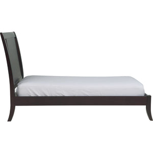 Nevis Wood Sleigh Bed in Espresso