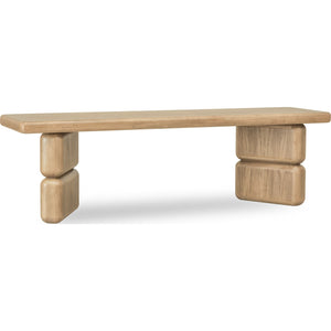 Nia Acacia Wood Dining Bench in Lioness