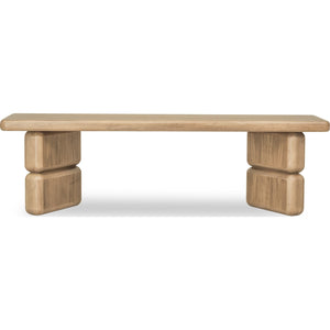 Nia Acacia Wood Dining Bench in Lioness
