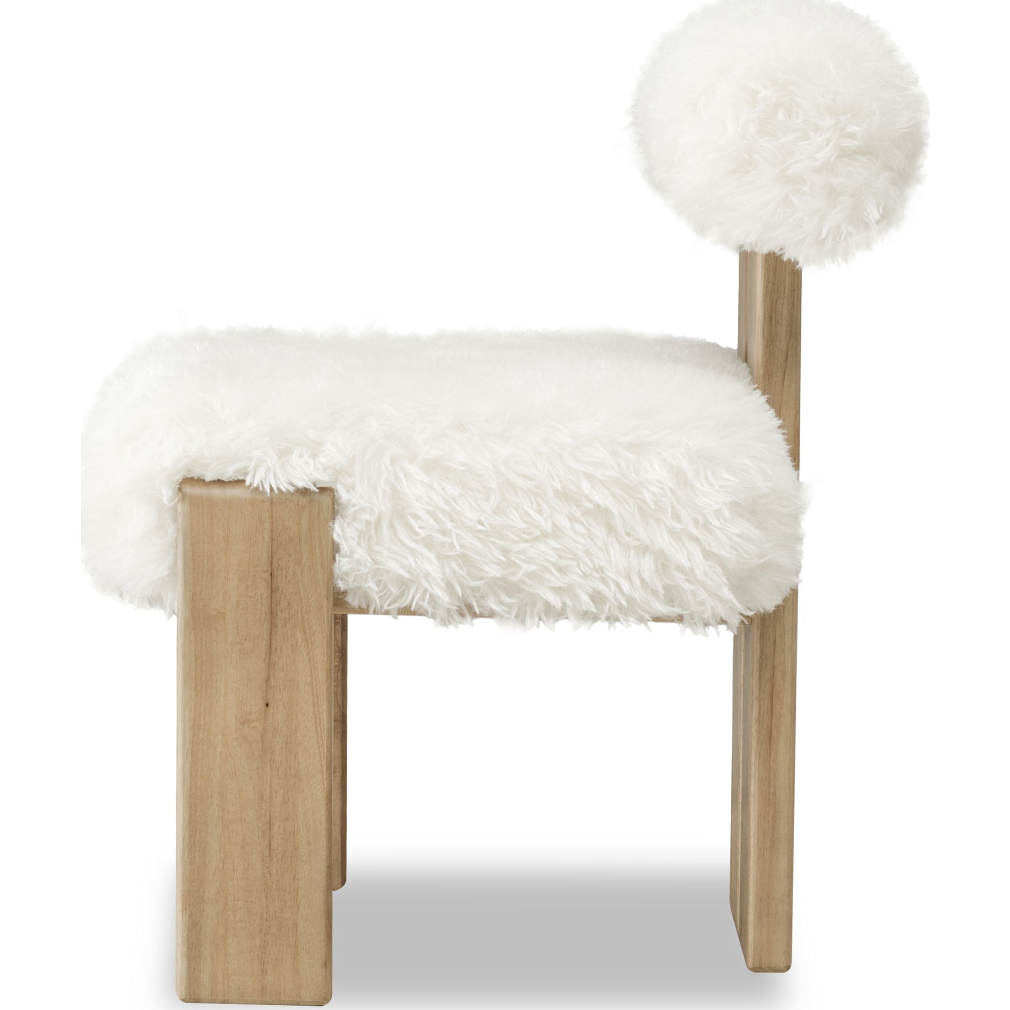 Nia Dining Accent Chair in Sheepskin and Lioness
