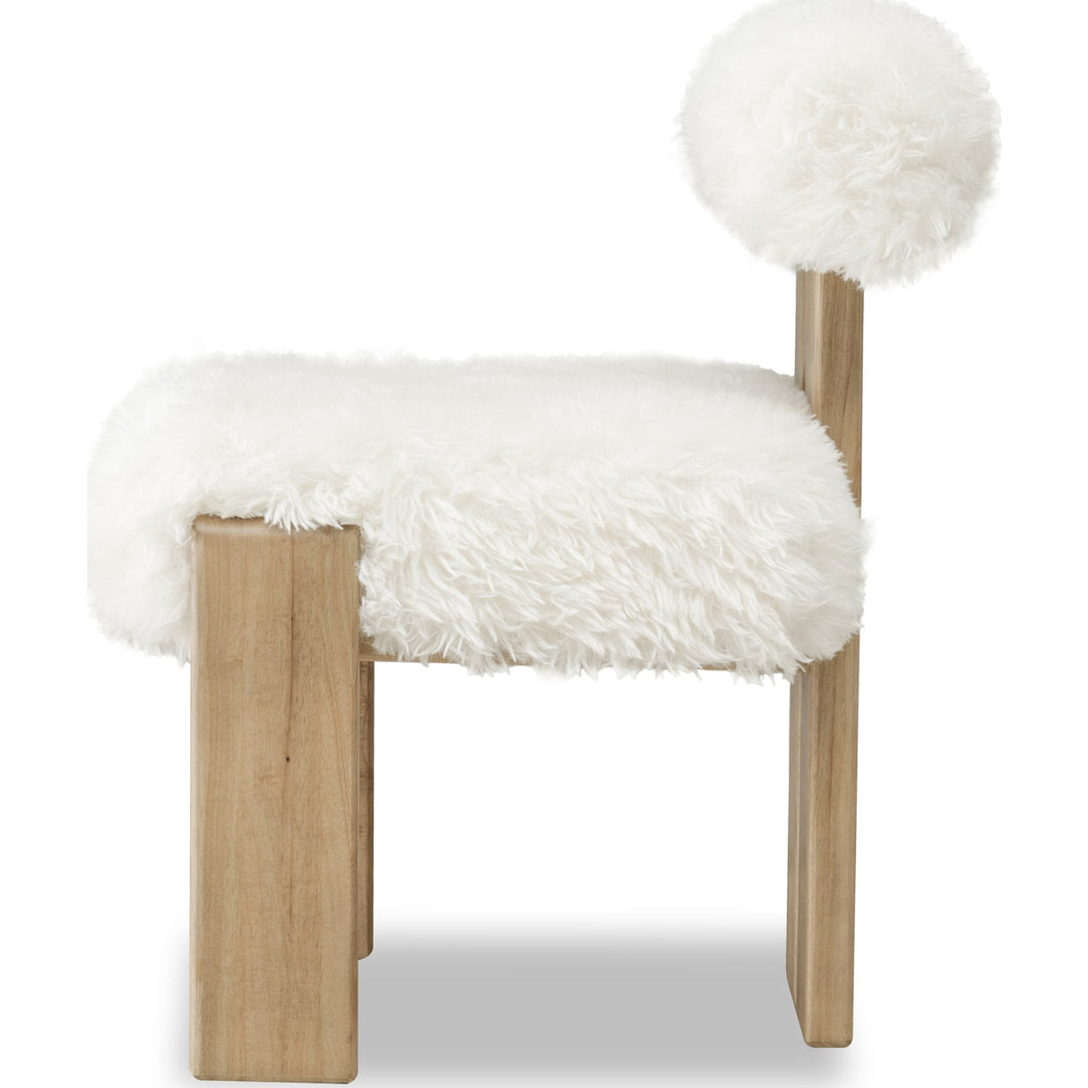 Nia Dining Accent Chair in Sheepskin and Lioness