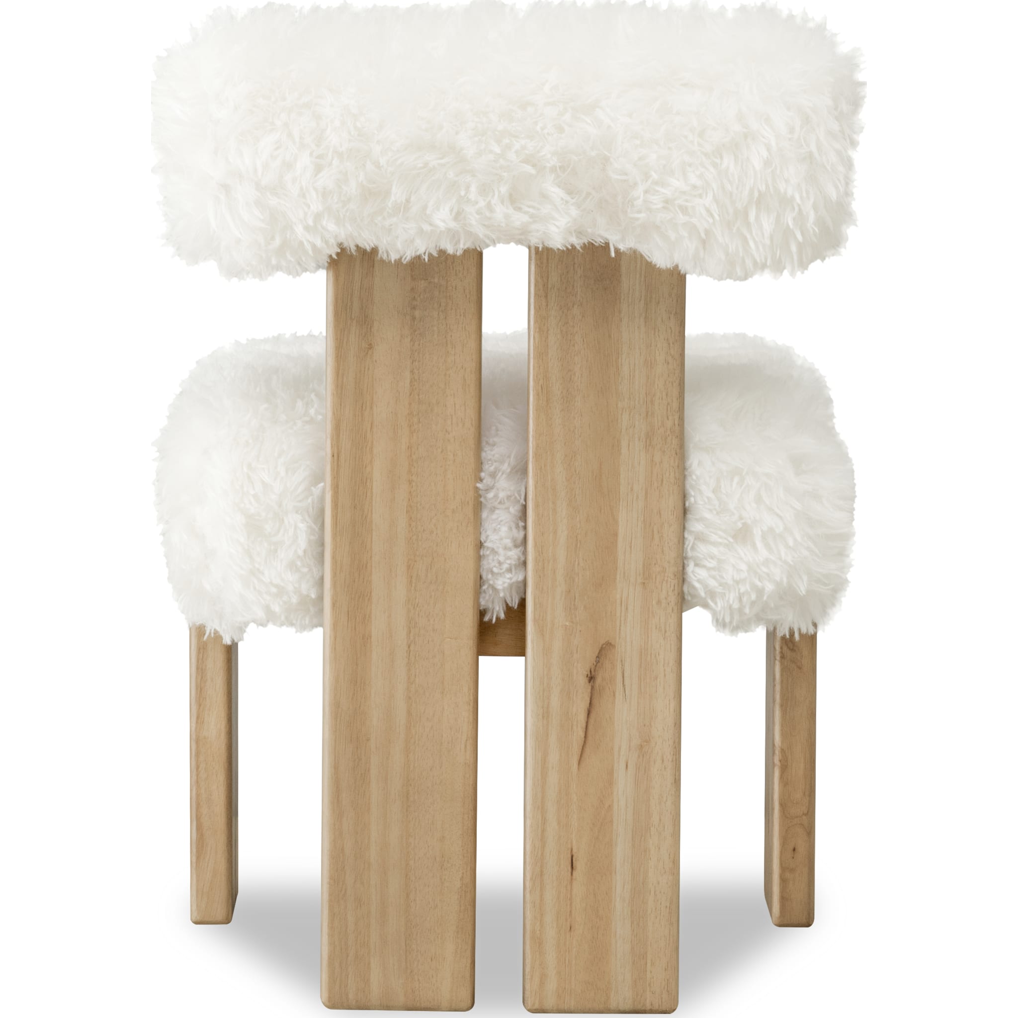 Nia Dining Accent Chair in Sheepskin and Lioness