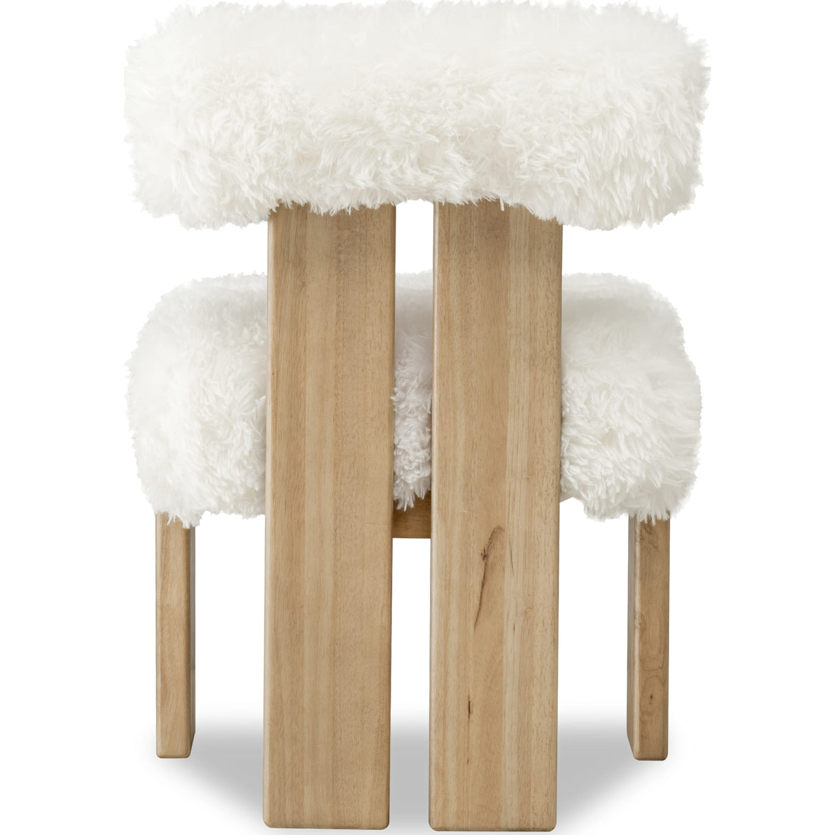 Nia Dining Accent Chair in Sheepskin and Lioness