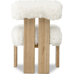 Nia Dining Accent Chair in Sheepskin and Lioness