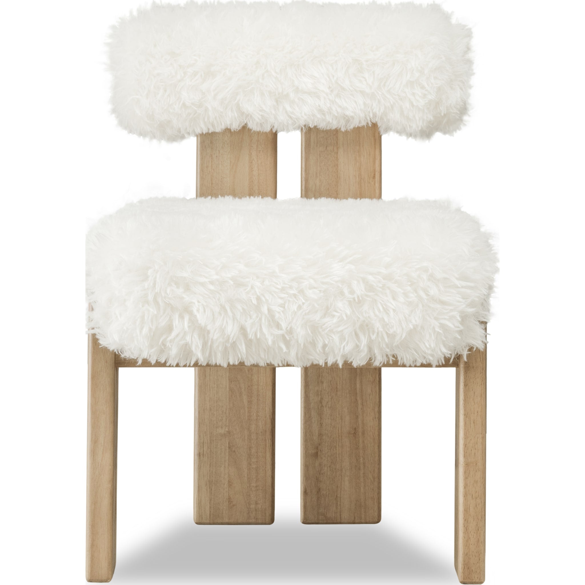 Nia Dining Accent Chair in Sheepskin and Lioness