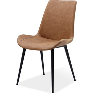 Nicoya Upholstered Dining Chair in Buckskin Synthetic Leather and Black