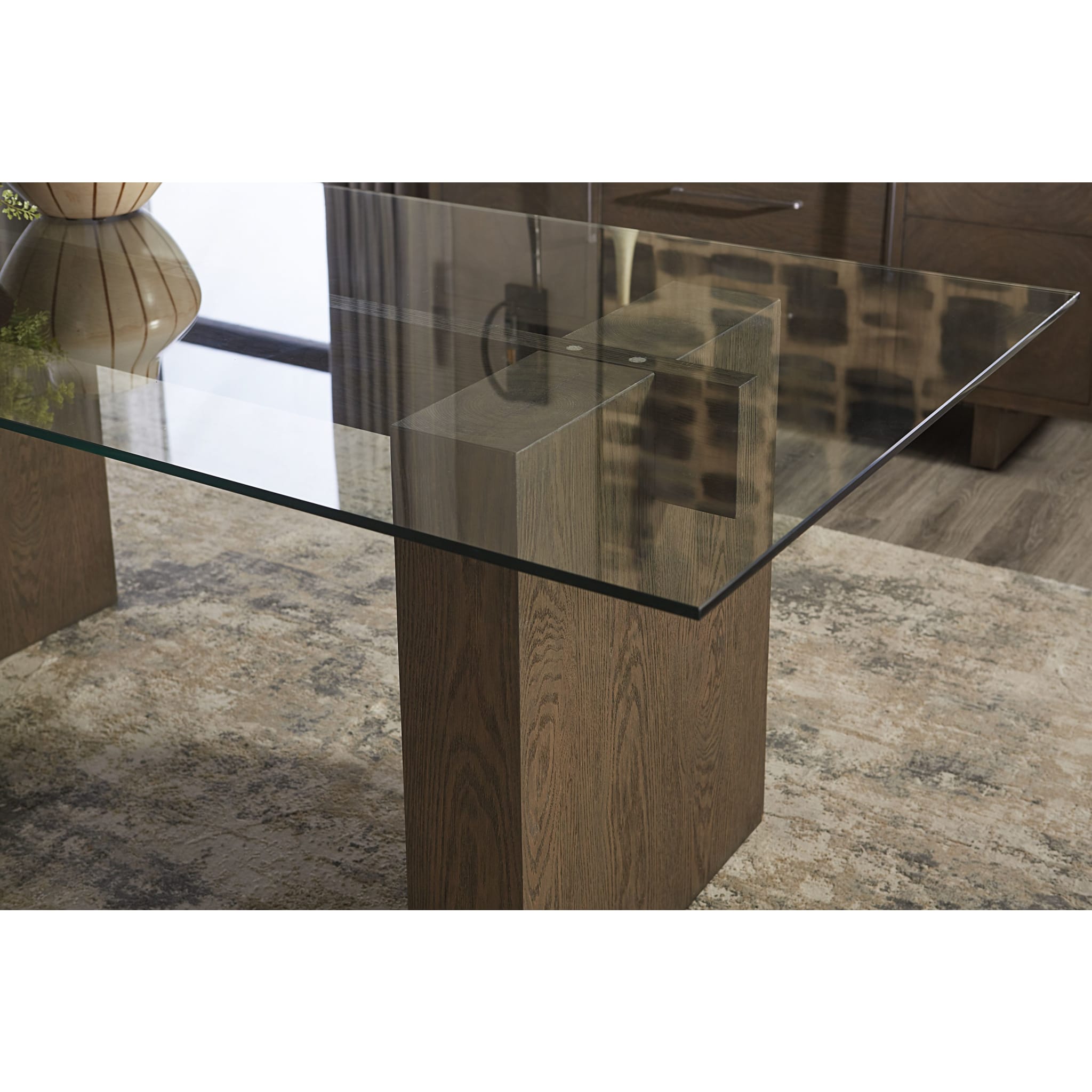 Oakland Glass Table in Brunette
