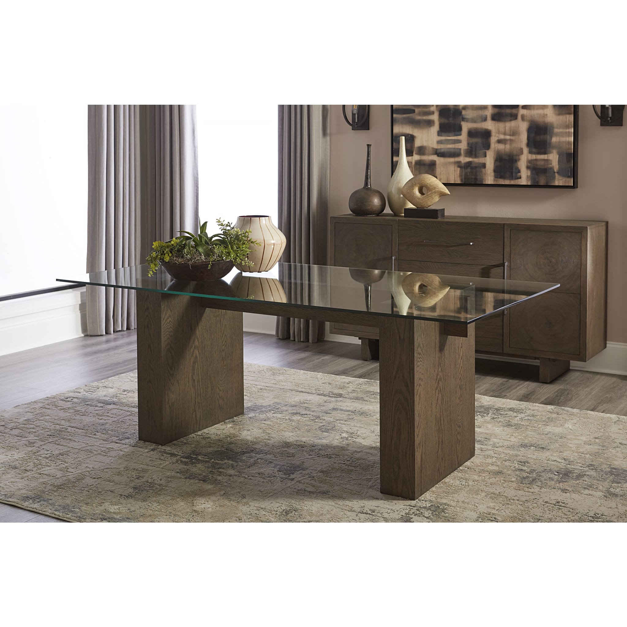 Oakland Glass Table in Brunette