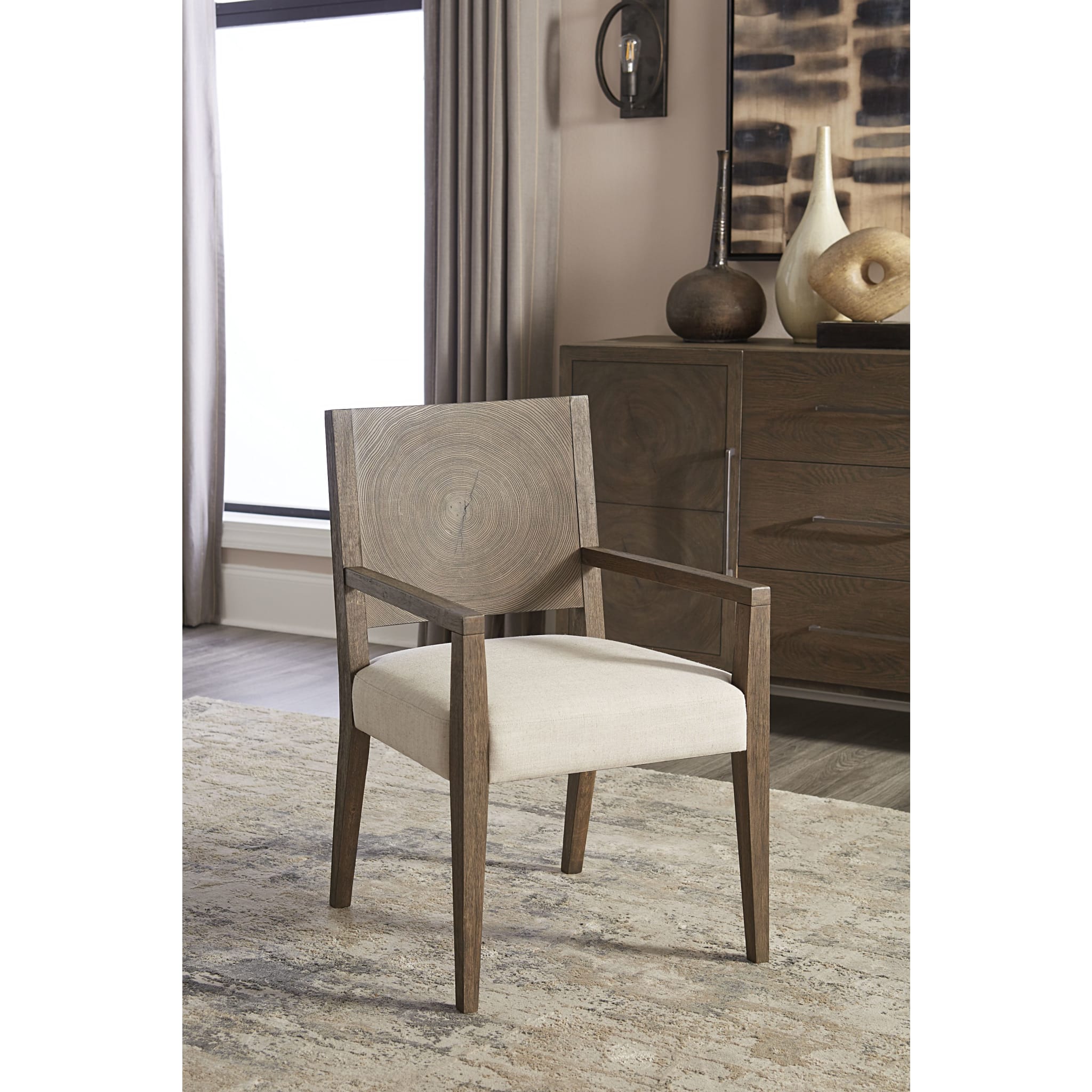 Oakland Wood Arm Chair in Brunette