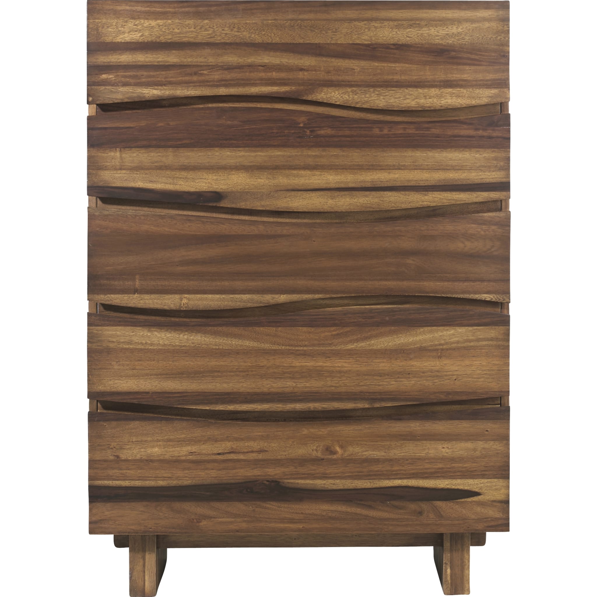 Ocean Five Drawer Solid Wood Chest in Natural Sengon (2024)