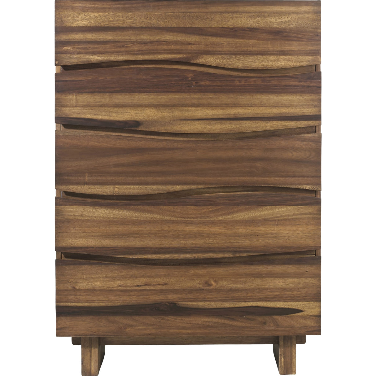 Ocean Five Drawer Solid Wood Chest in Natural Sengon (2024)