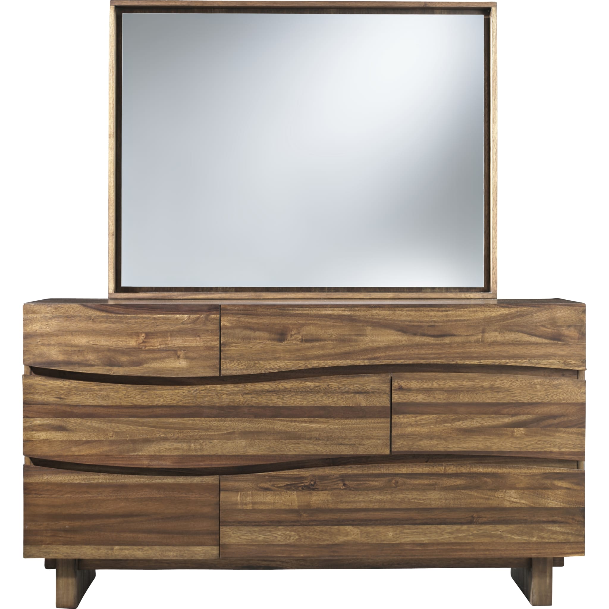 Ocean Six Drawer Solid Wood Dresser in Natural Sengon (2024)