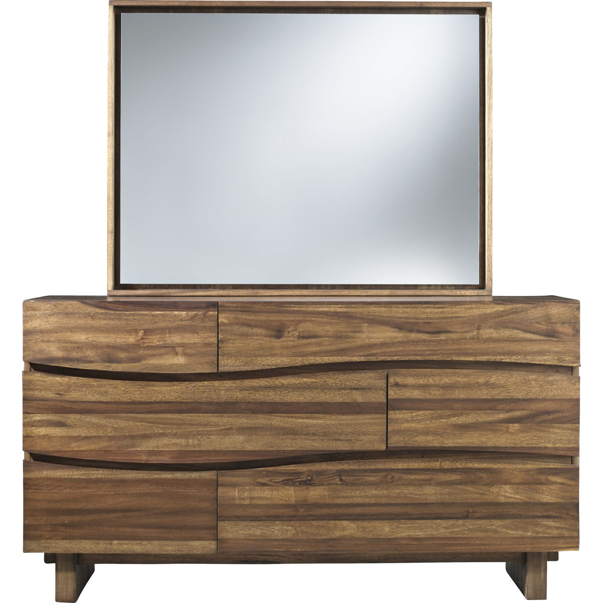 Ocean Six Drawer Solid Wood Dresser in Natural Sengon (2024)
