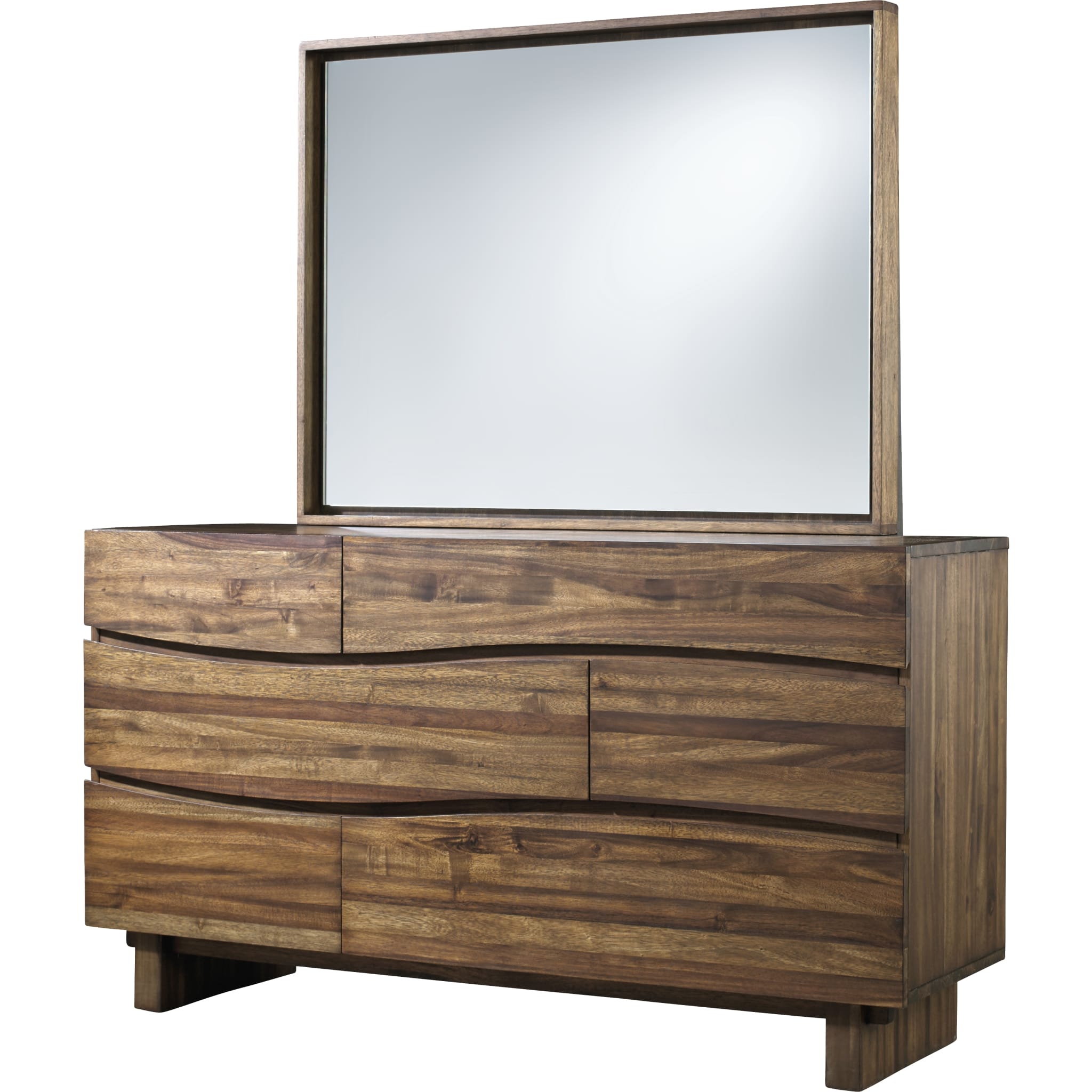 Ocean Six Drawer Solid Wood Dresser in Natural Sengon (2024)