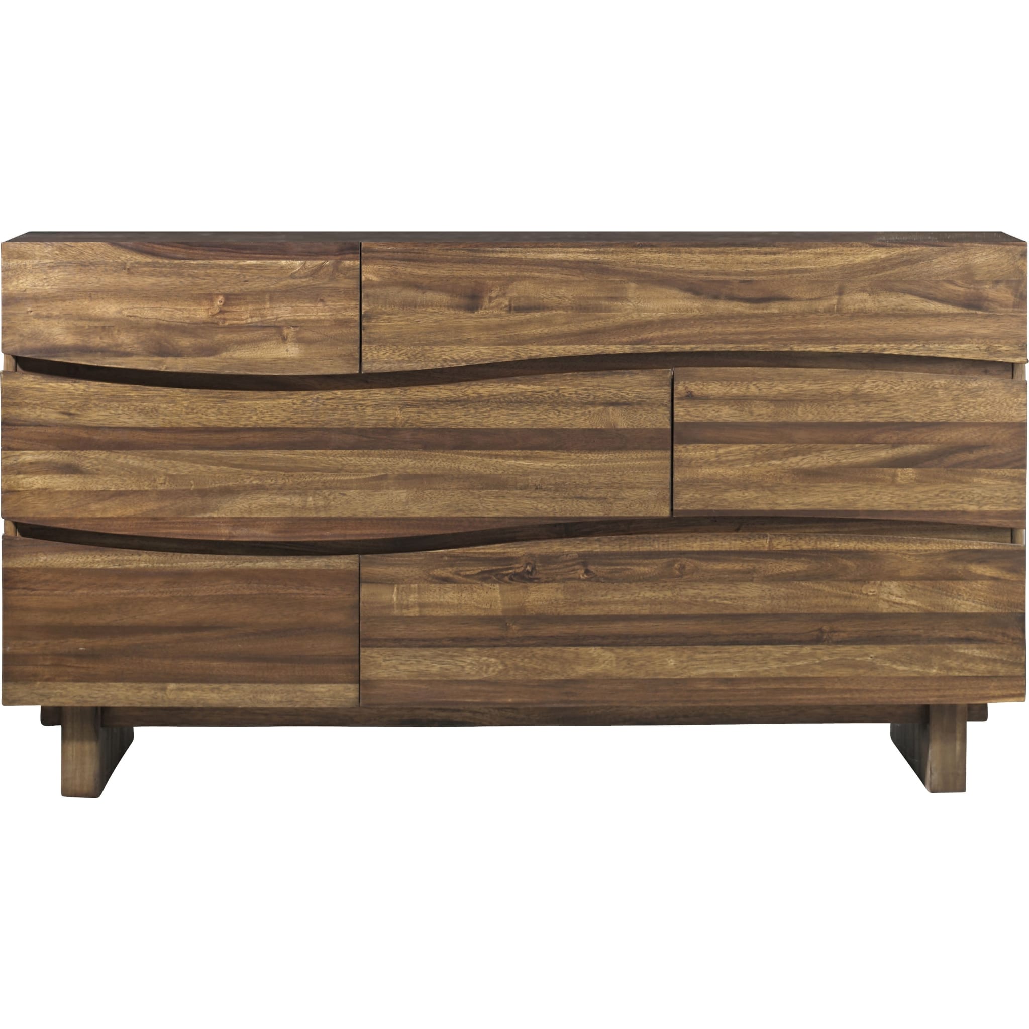 Ocean Six Drawer Solid Wood Dresser in Natural Sengon (2024)