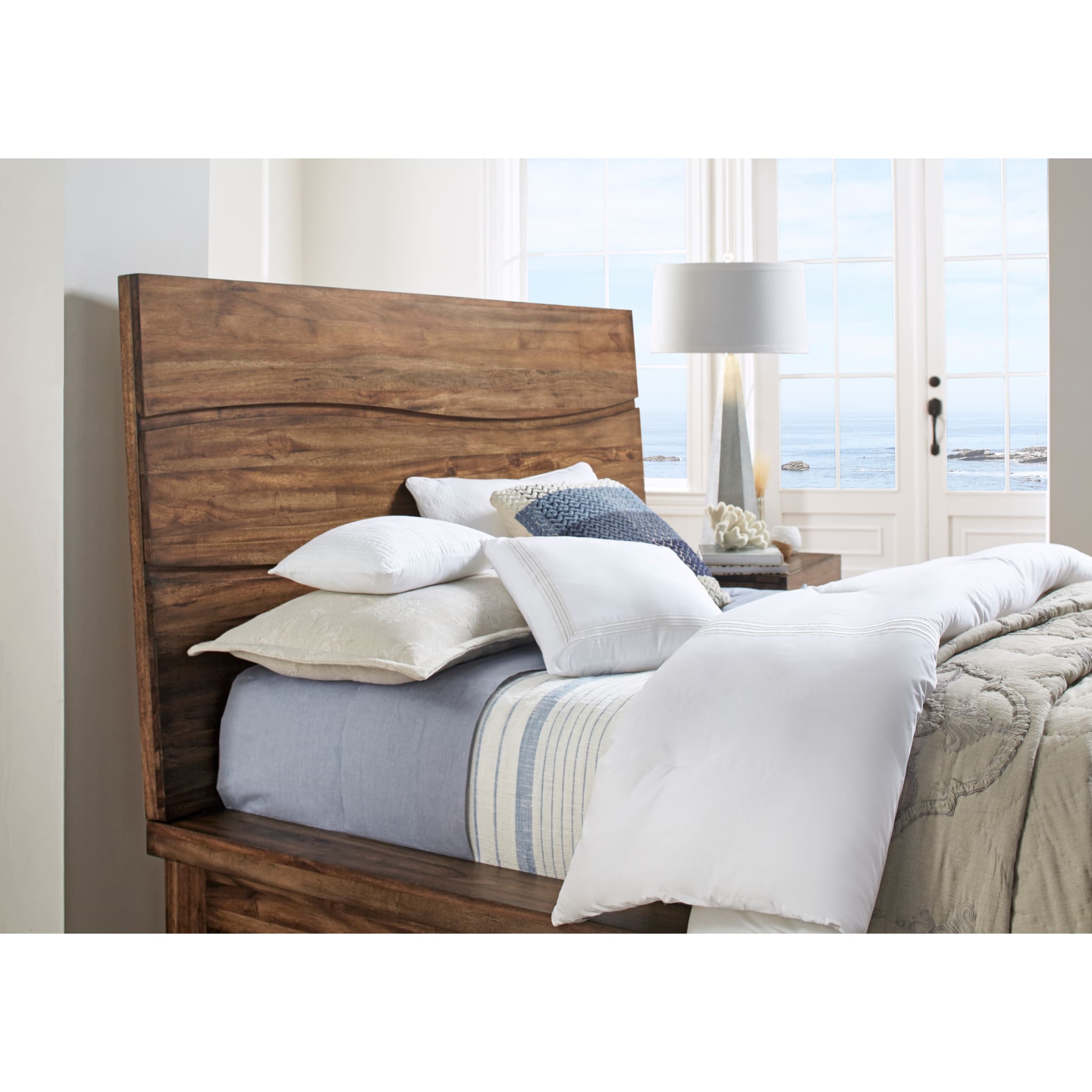 Ocean Solid Wood Platform Bed in Natural Sengon