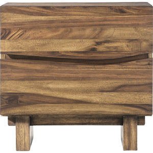Ocean Two Drawer Solid Wood Nightstand in Natural Sengon