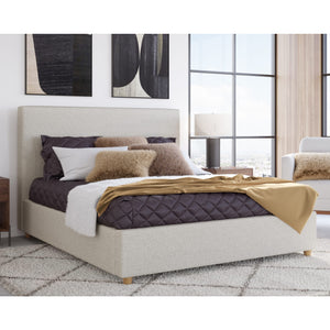 Olivia Upholstered Platform Bed in Ivory (2026)