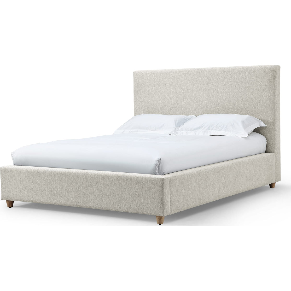 Olivia Upholstered Platform Bed in Ivory