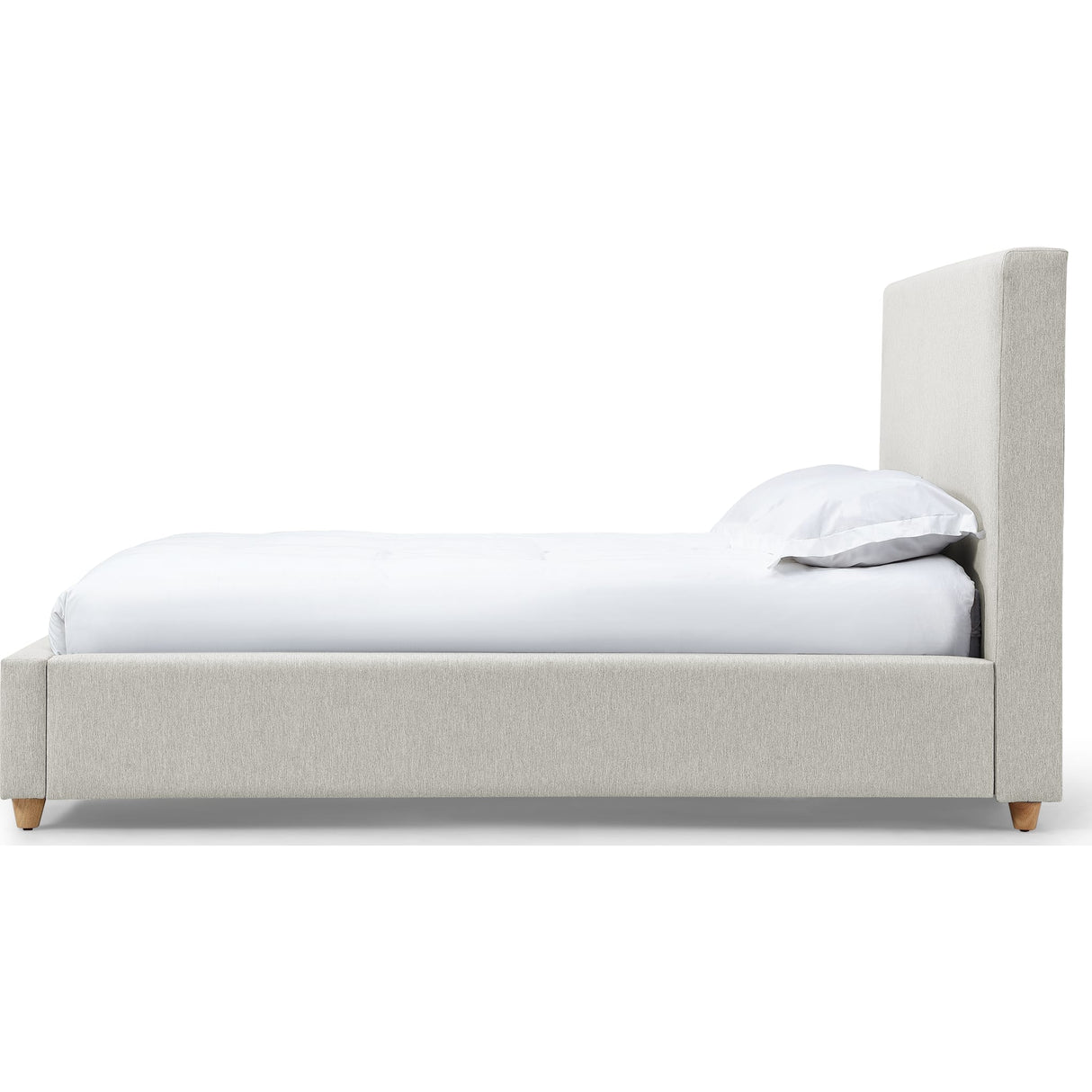 Olivia Upholstered Platform Bed in Ivory