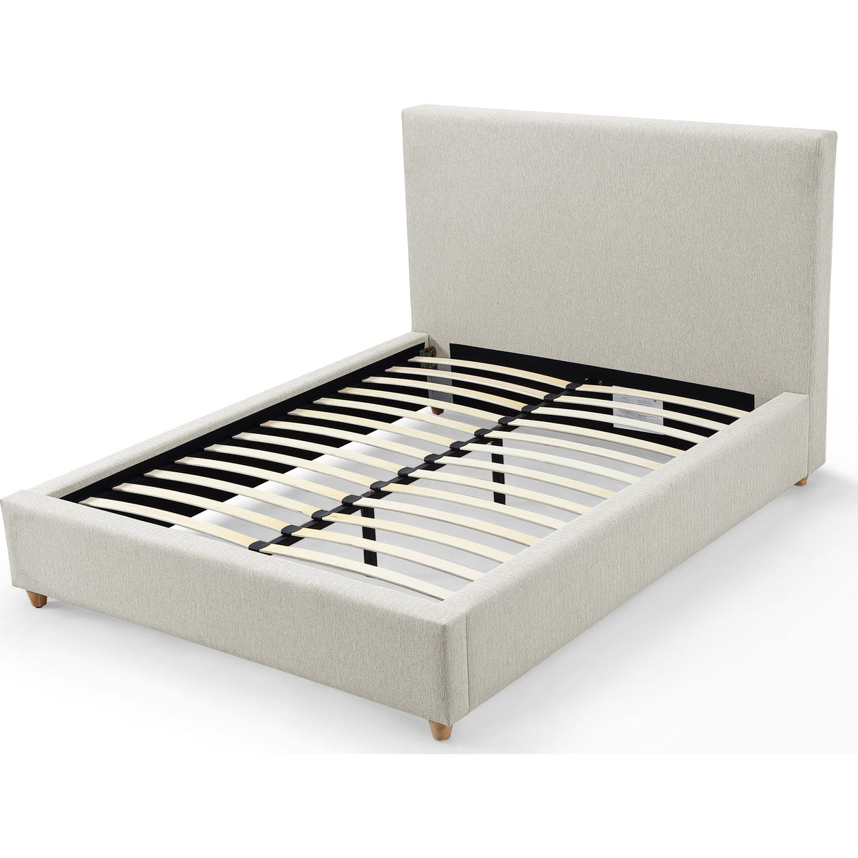 Olivia Upholstered Platform Bed in Ivory