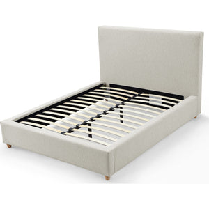 Olivia Upholstered Platform Bed in Ivory