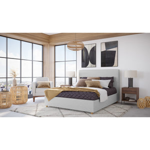 Olivia Upholstered Platform Bed in Linen