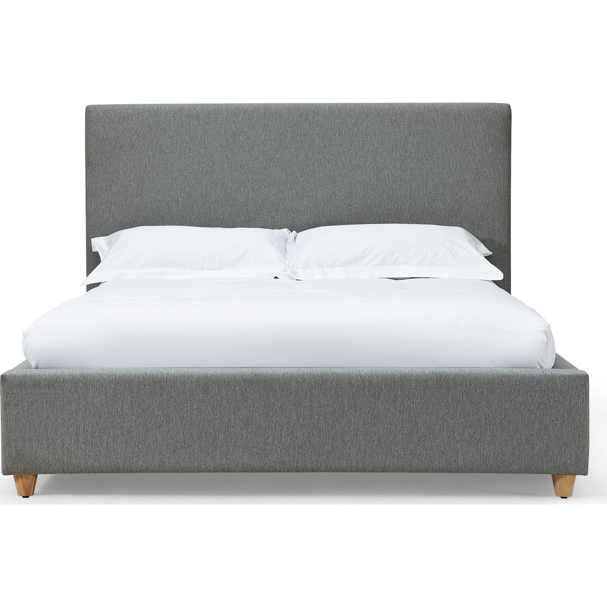 Olivia Upholstered Platform Bed in Pewter
