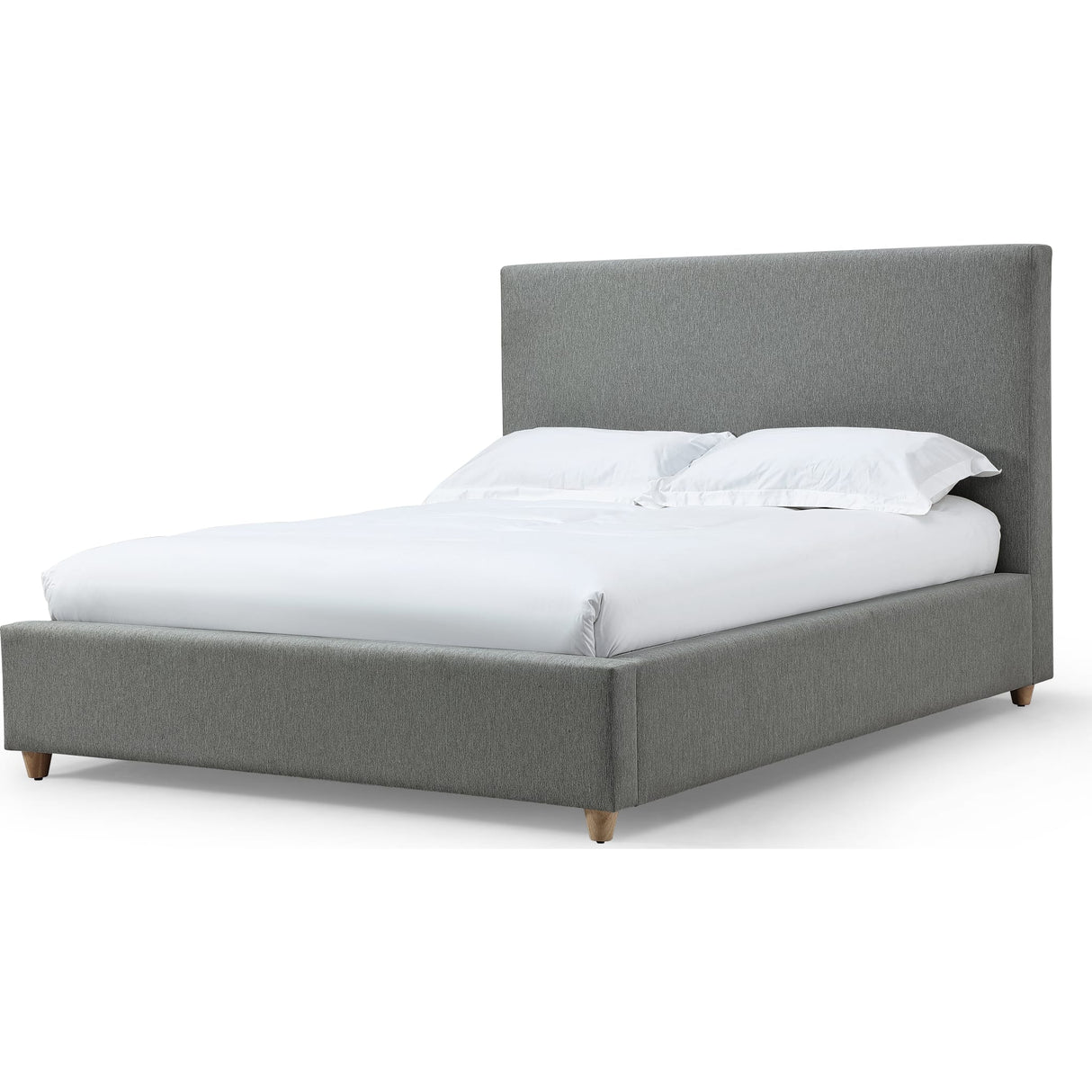 Olivia Upholstered Platform Bed in Pewter