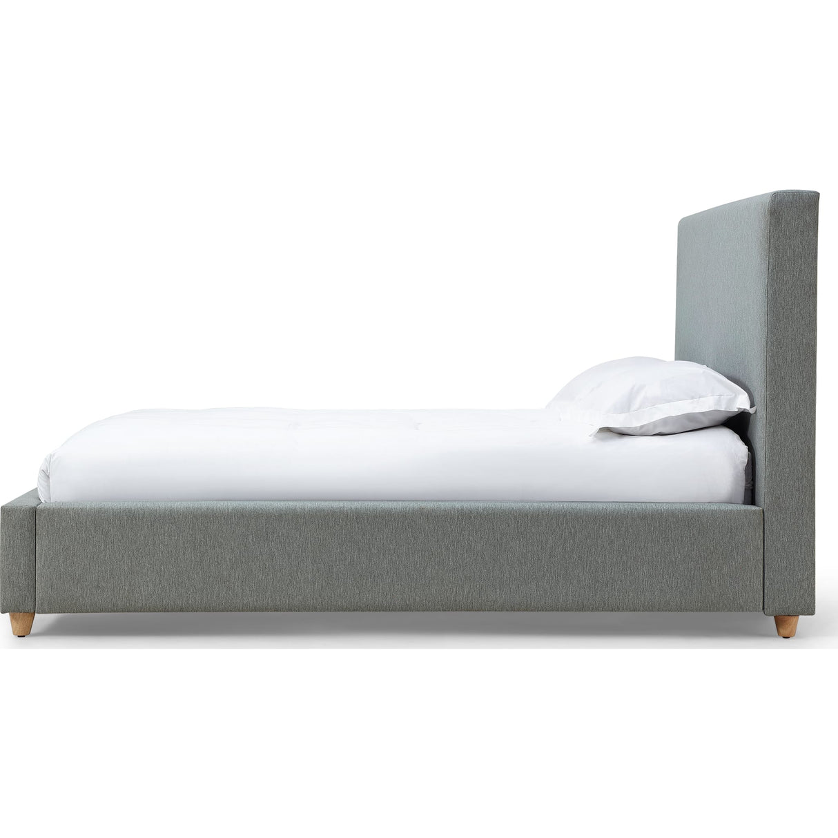 Olivia Upholstered Platform Bed in Pewter