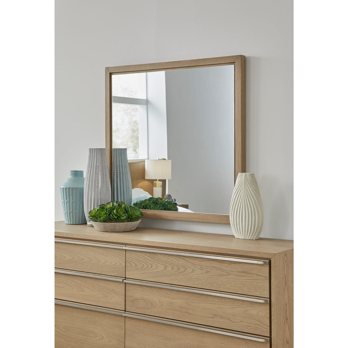 One Coastal Modern Dresser Mirror in Bisque