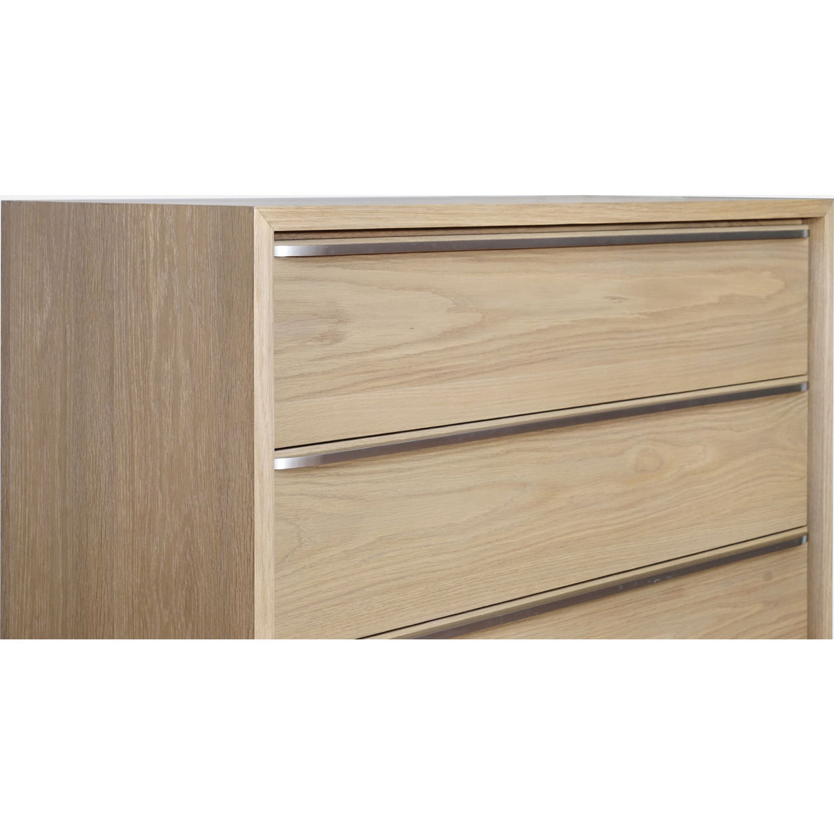 One Coastal Modern Five Drawer Chest in Bisque