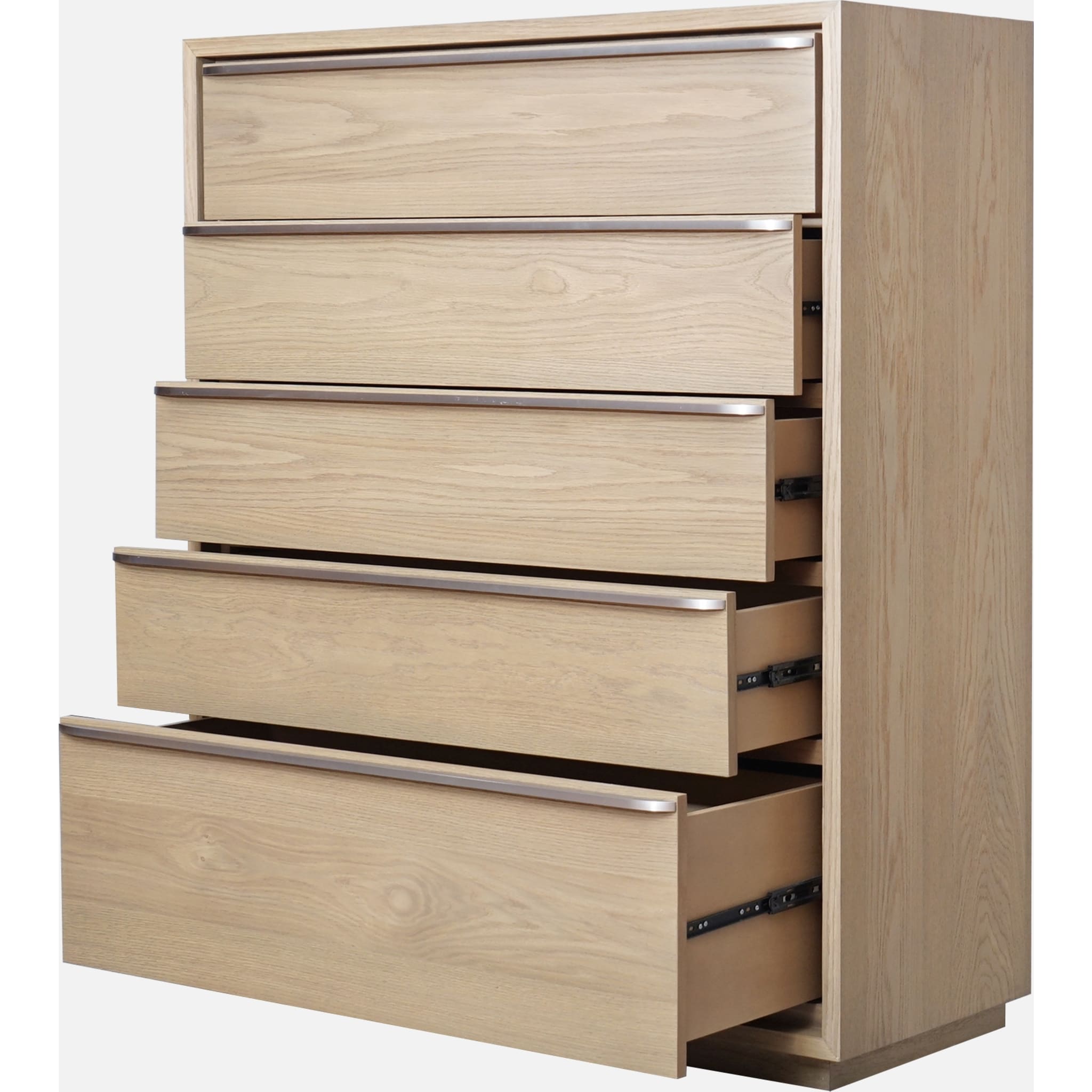 One Coastal Modern Five Drawer Chest in Bisque