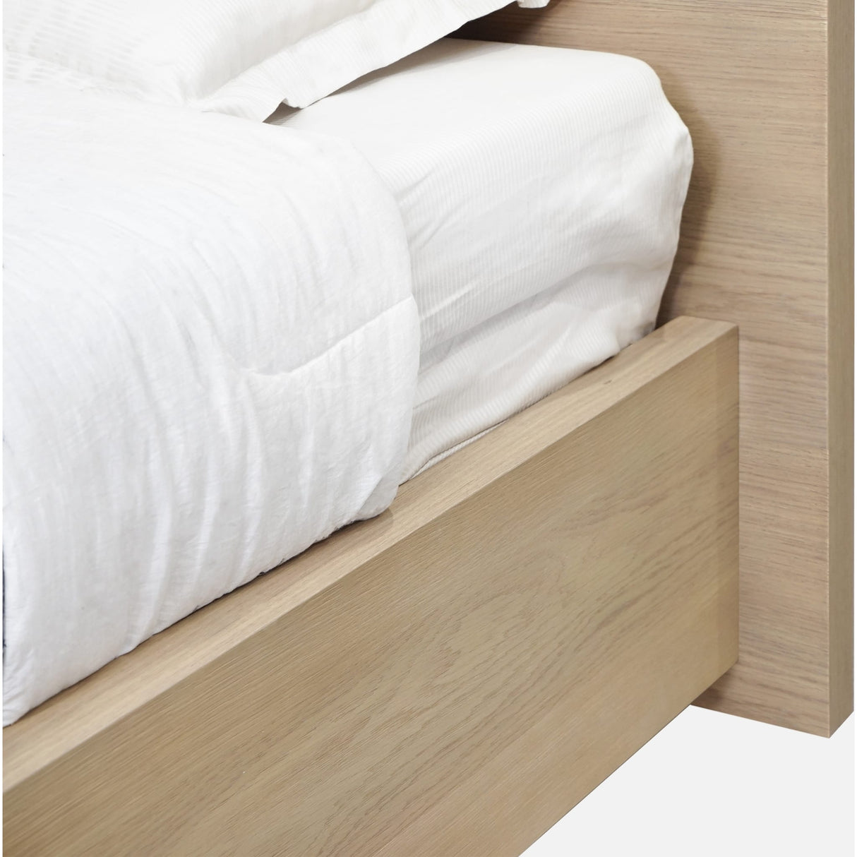 One Coastal Modern Platform Bed in Bisque