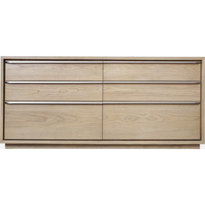One Coastal Modern Six Drawer Dresser in Bisque