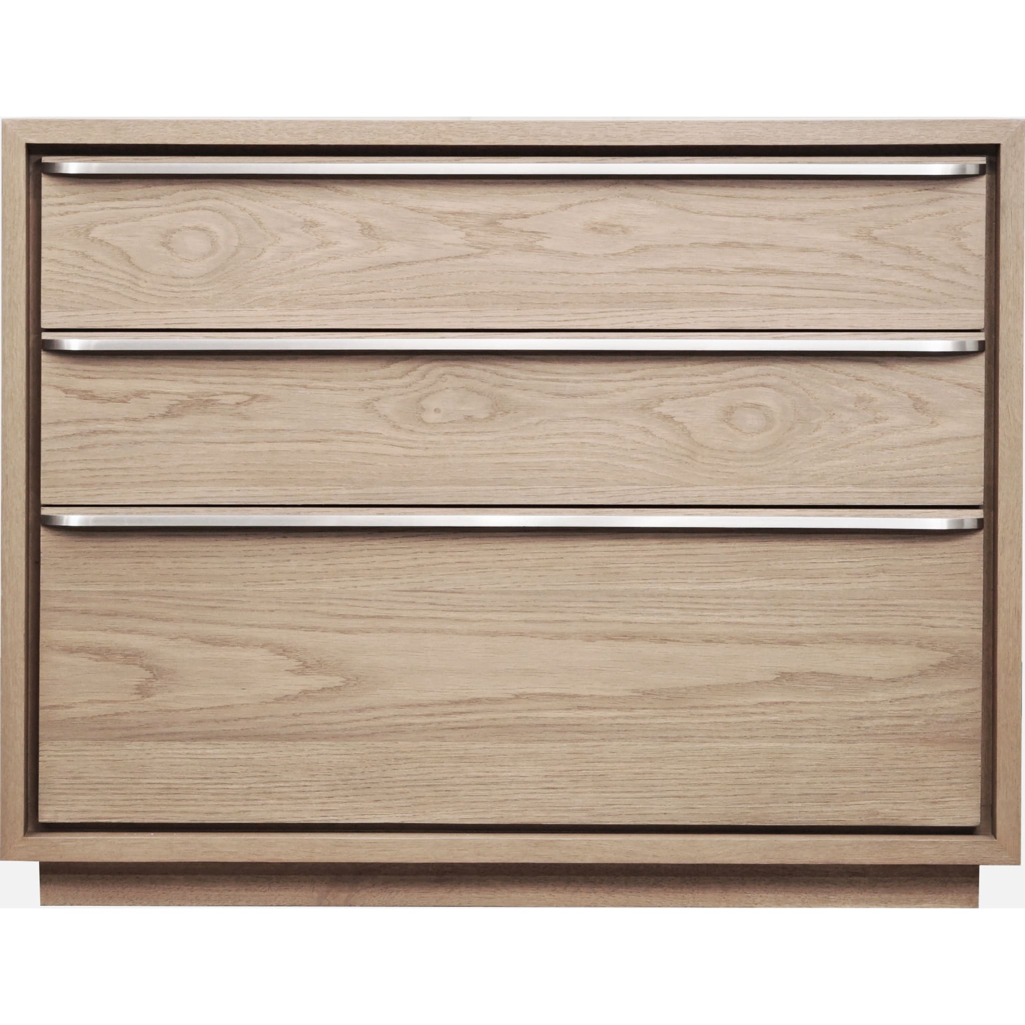 One Coastal Modern Three Drawer USB-charging Nightstand in Bisque