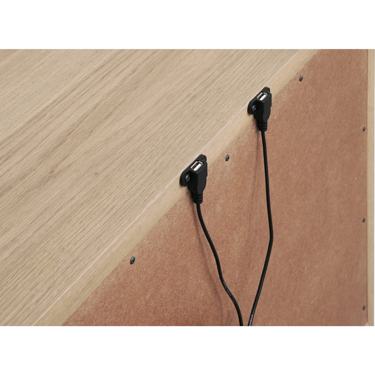 One Coastal Modern Three Drawer USB-charging Nightstand in Bisque