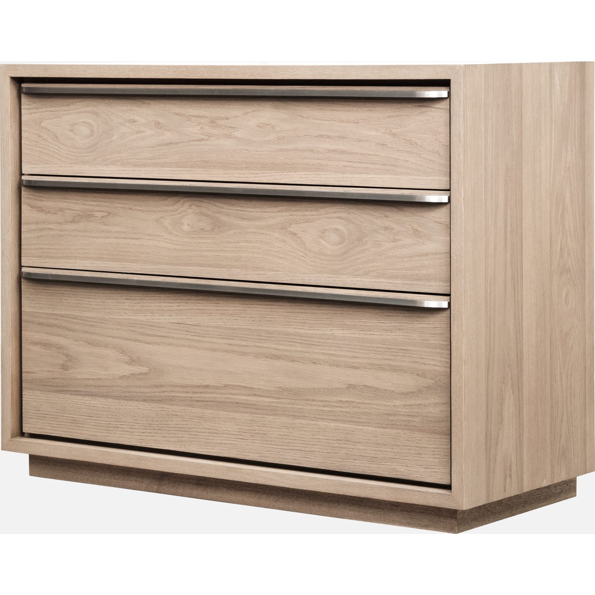 One Coastal Modern Three Drawer USB-charging Nightstand in Bisque