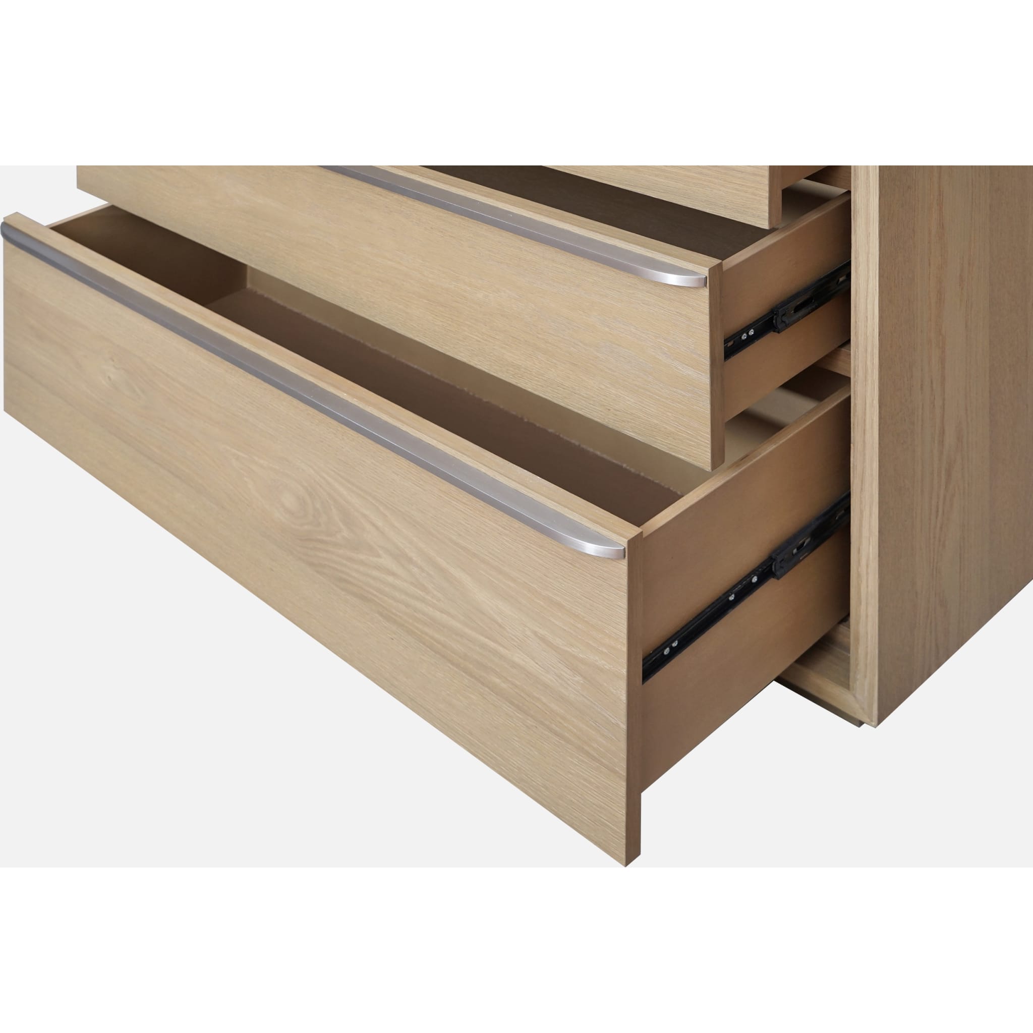 One Coastal Modern Three Drawer USB-charging Nightstand in Bisque