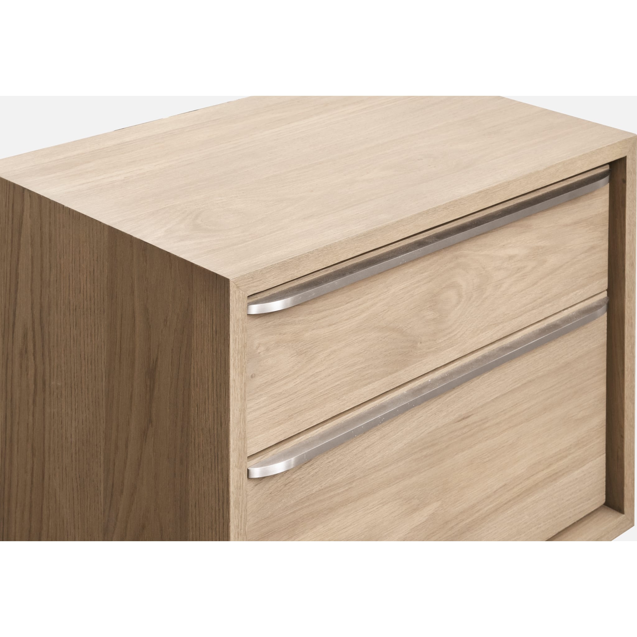 One Coastal Modern Two Drawer USB-Charging Nightstand in Bisque