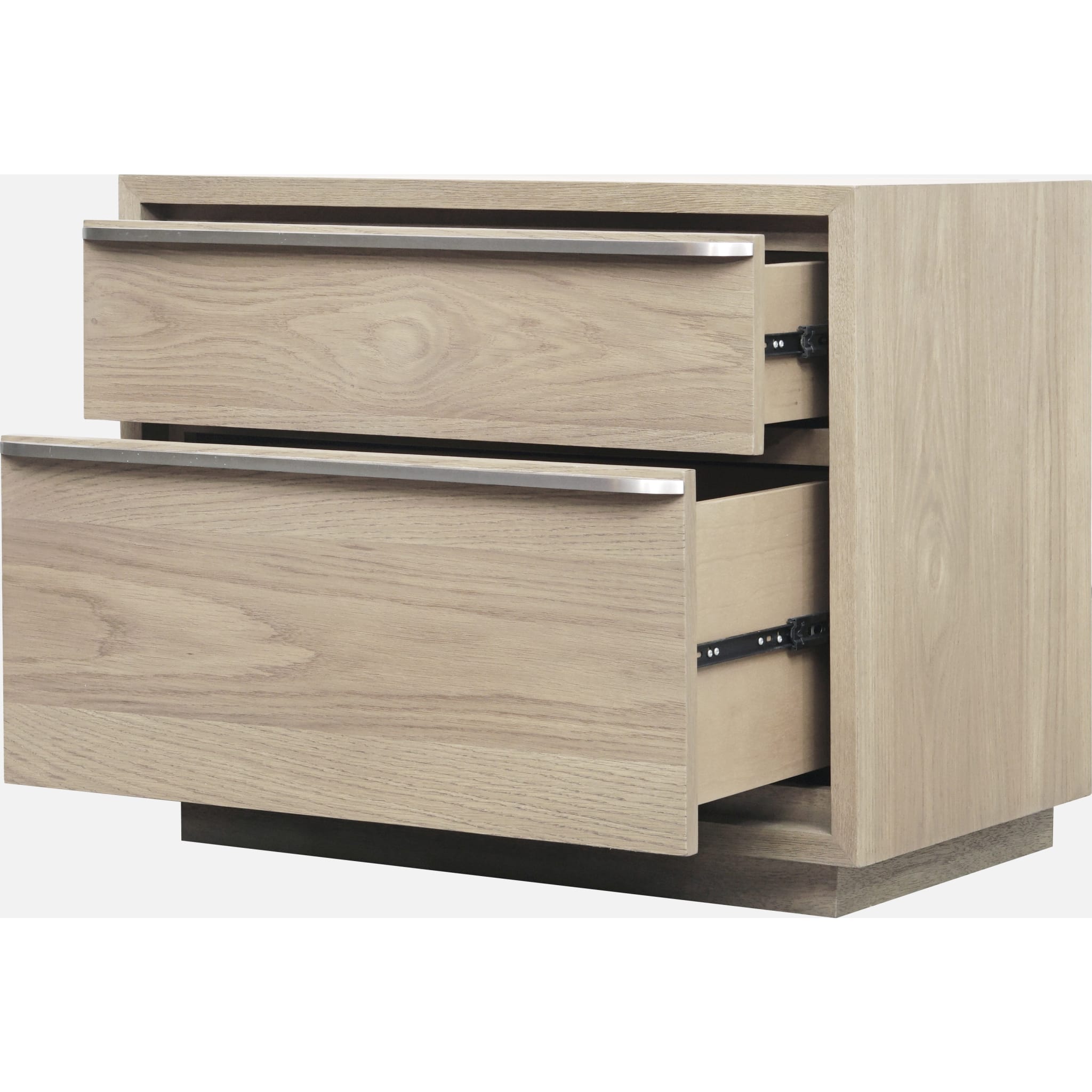 One Coastal Modern Two Drawer USB-Charging Nightstand in Bisque