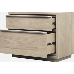 One Coastal Modern Two Drawer USB-Charging Nightstand in Bisque