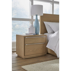 One Coastal Modern Two Drawer USB-Charging Nightstand in Bisque