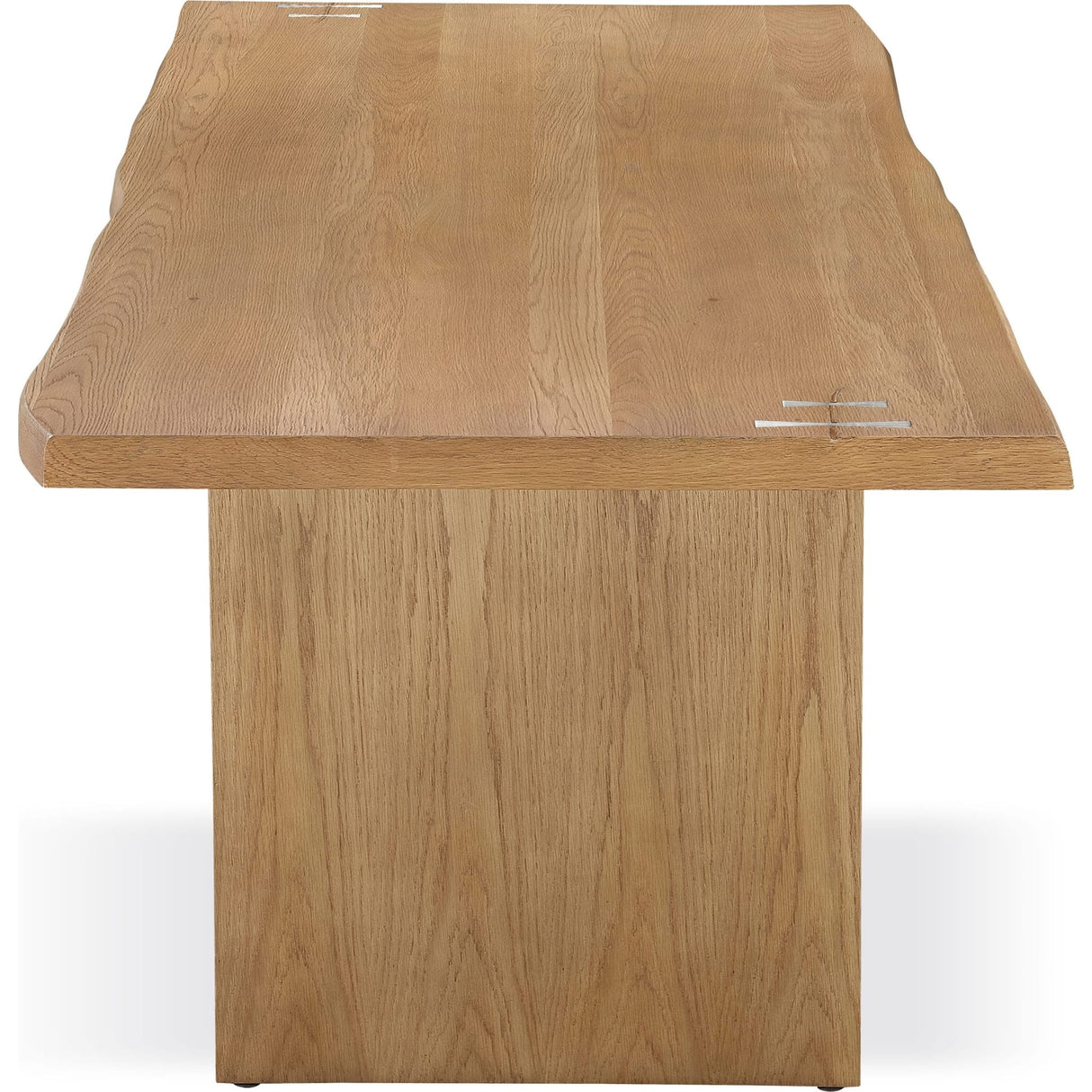 One Modern Coastal Live Edge Dining Table in White Oak