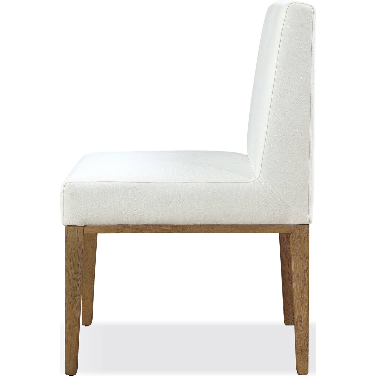 One Modern Coastal Upholstered Dining Side Chair in White Pearl and Bisque