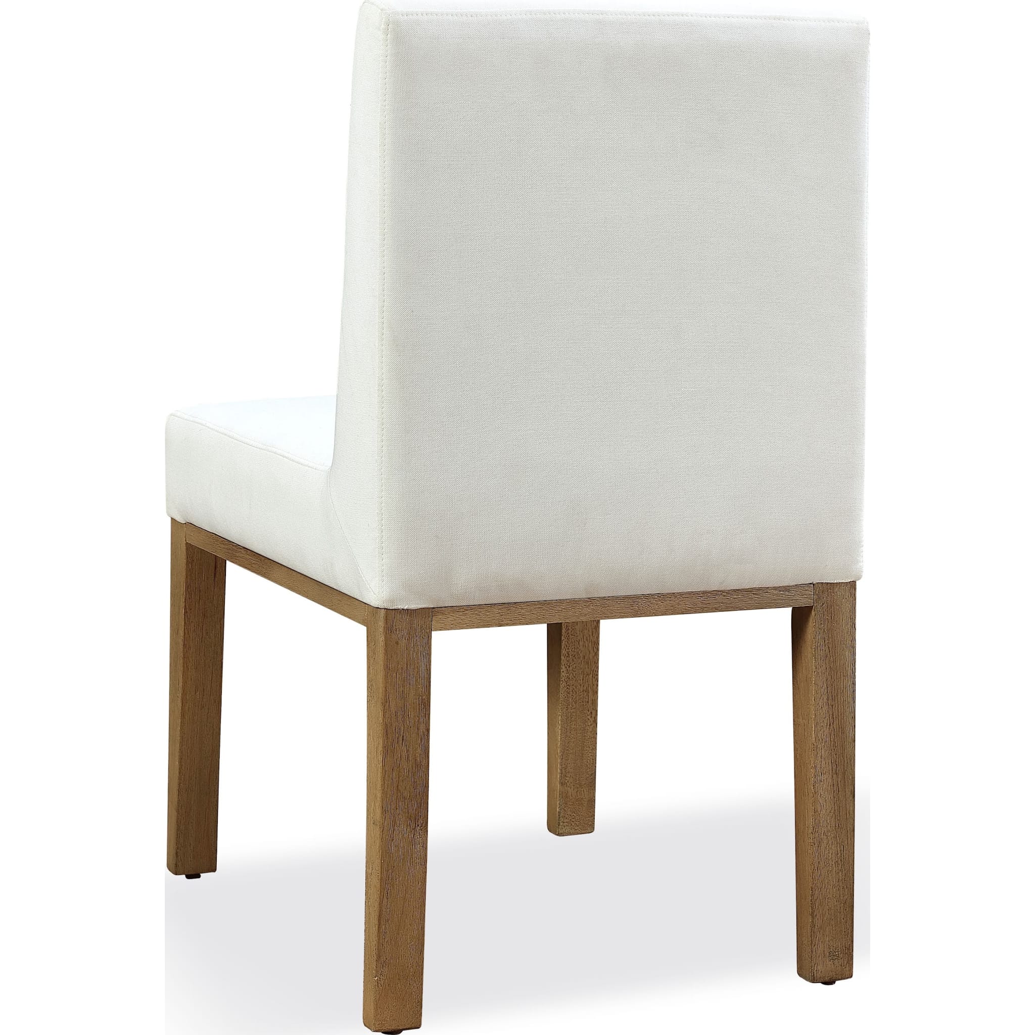 One Modern Coastal Upholstered Dining Side Chair in White Pearl and Bisque