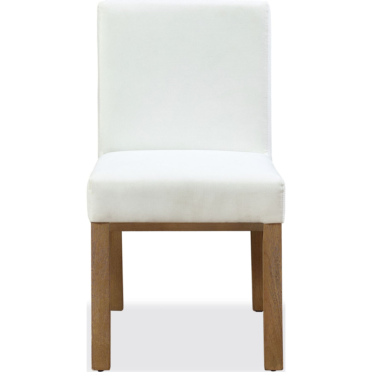 One Modern Coastal Upholstered Dining Side Chair in White Pearl and Bisque