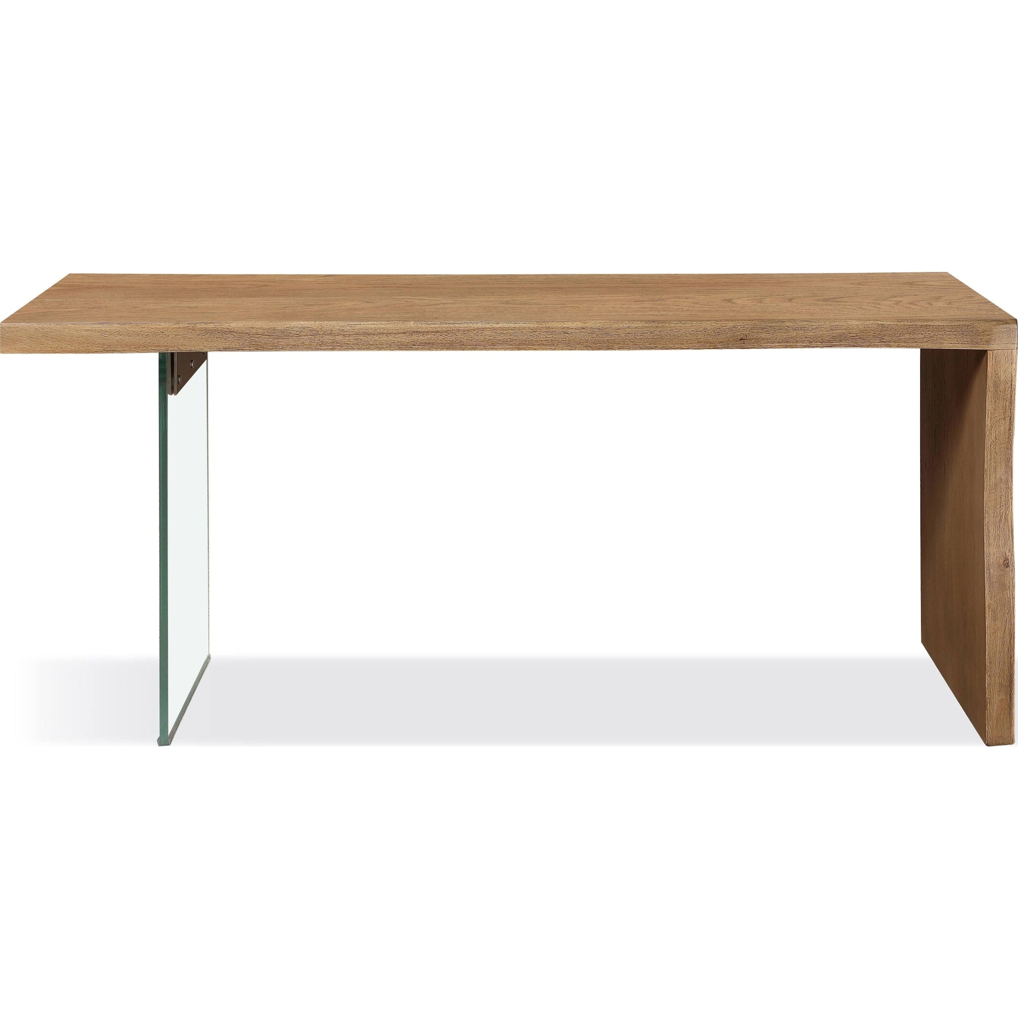 One Modern Coastal Writing Desk  in White Oak and Glass